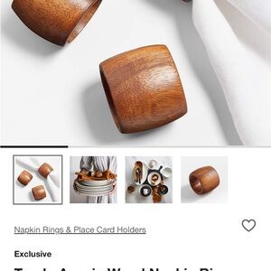 Crate&Barrel Rich Brown Napkin Rings